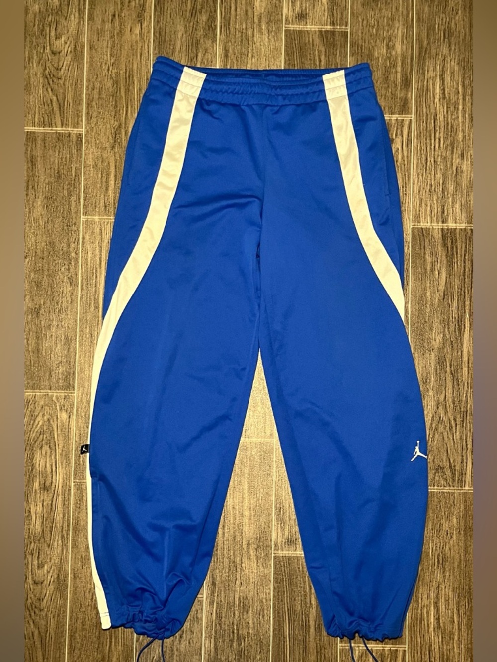 Nike Dri Fit Air Jordan Woven Track Pants Blue Striped Mens Medium